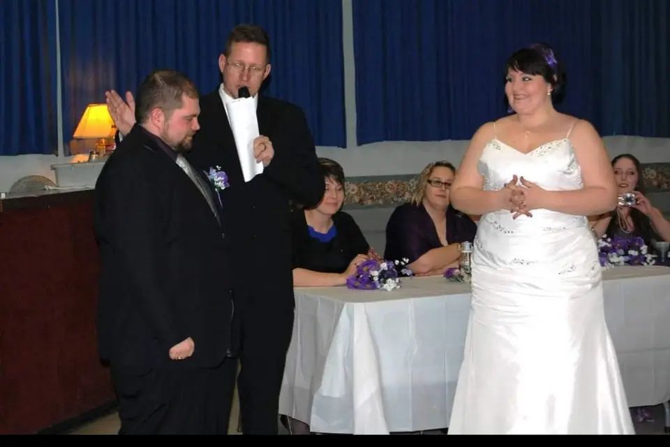MC duties at the head table during a wedding reception